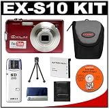 Photo : Casio Exilim EX-S10 (Red) Digital Camera with NP-60 Battery + Case + Cameta Bonus Accessory Kit