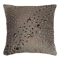 Polysilk Pillow With Beads and Big Stones - Grey (18 x 18")