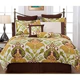 Pointehaven Printed Hannah 3-Piece 100-Perent Combed Cotton Full/Queen Duvet Set