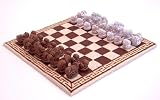 Mongolian Travel Chess Set Cermanic and Yak Felt from Mongolia 14.5 inches