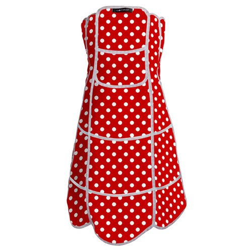 Scalloped Full Apron in Red with White Polka Dots by Gloveables