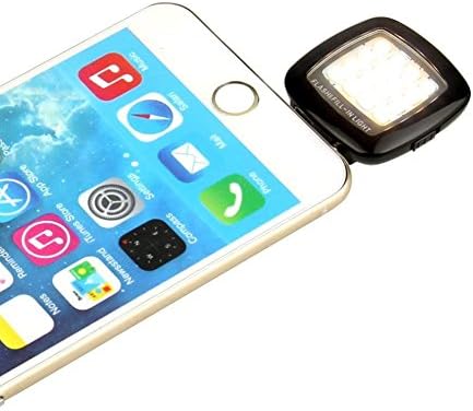 Camera light Mini 16 Led Speedlite Flash Pocket Spotlight Video Light for IPhone Samsung LG Phones(Black）