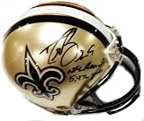 Drew Brees Hand Signed New Orleans Saints Authentic Mini Helmet Record Inscription Upper Deck
