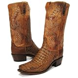 Lucchese 'N8346' Caiman Crocodile Cowboy Boots Mens 10 - Tan by Lucchese