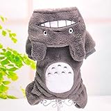 Warm Soft Warm Halloween Pet Costume Totoro Lion Dog Clothes Puppy Cat Hoodie-Gray-S