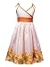Rare Editions Girls 7-16 ORANGE WHITE GREEN SUNFLOWER BORDER PRINT Spring Summer Party Dress