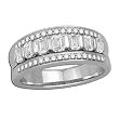 14K White Gold Diamond Ring/Band - 1.00 Ct.