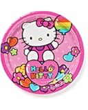 American Greetings Hello Kitty 7-" Round Plate, 8 Count, Party Supplies Novelty, Multicolor