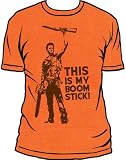 Army of Darkness THIS IS MY BOOMSTICK Fitted Adult Orange T-shirt Tee, XL