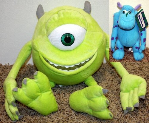 Hard to Find Large Disney Monsters Inc. 17 Plush Mike Wazowski and 8 Plush Sulley Doll MINT