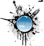 Wallmonkeys Peel and Stick Wall Decals - Travel Design Element with Monuments and Splats - Removable Graphic
