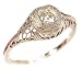 14k White Gold Edwardian Style Filigree .25 Carat Diamond Ring