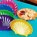 6 Plastic Rainbow Seashell (Sea Shell) Plates