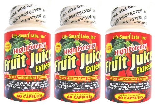 Fruit Juice Extreem TM HIGH POTENCY Amazon ACAI, Blueberry, Goji Berry, Mangosteen, Hawaiin Noni, Black Cherry, Resveratrol, and more, high antioxidants