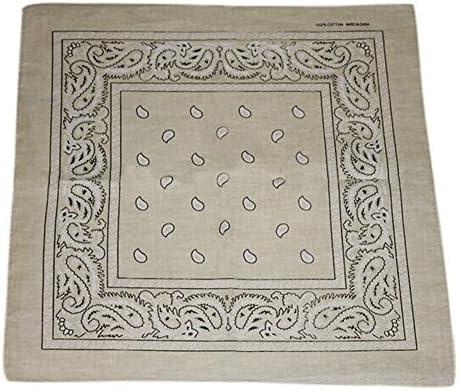 100% Cotton Square Head Wrap Scarf Wristband Khaki