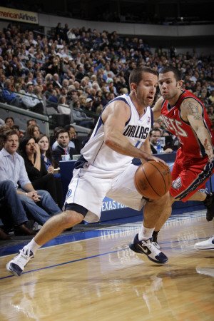 New Jersey Nets v Dallas Mavericks: Jose Juan Barea and Jordan Farmar Photographic Poster Print by Danny Bollinger, 24x36