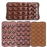 ME.FAN™ 4pc Chocolate Molds - Candy Molds - Silicone Molds - Ice Molds - Silicone Backing Molds DIY Pig Faces - Dinosaur - Happy Faces - Bunny - Duck - Little Bear