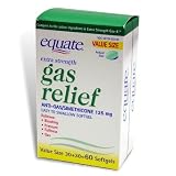 Equate - Gas Relief, Extra Strength, Simethicone 125 mg, 60 Softgels, Compare to Gas-X