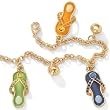 14k Gold-Plated Austrian Crystal Flip-Flop Ankle Bracelet 9"-10"
