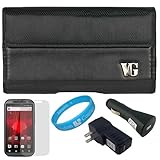 Black Portola Executive Leather Holster Carrying Case with Fixed Belt-Clip  ....