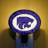 KANSAS STATE WILDCATS Team Logo ART-GLASS NIGHTLIGHT (4 1/2 x 4 3/4) by Memory Company