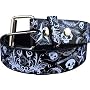Black Skulls, Stars and Guitars Printed Imitation Leather Belt