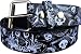 Black Skulls, Stars and Guitars Printed Imitation Leather Belt