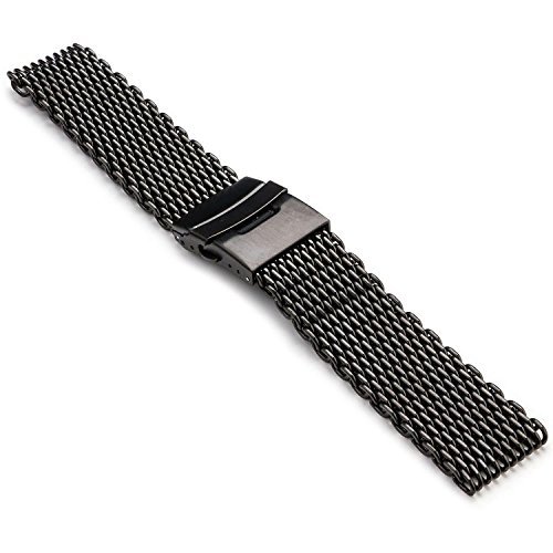 Ritche 22mm stainless steel shark mesh milanese watch b…