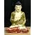 アジアン雑貨 木彫り 仏陀 坐像 金 [H.35cm]