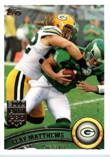2011 Topps Football Card # 392 Clay Matthews - Green Bay Packers - NFL Trading Card in a Protective Case!