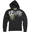 Fox Racing Monster RC Replica Chop Men's Front Fleece Hoody Zip Fashion Sweatshirt w/ Free B&F Heart Sticker Bundle - Black