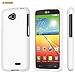 LG Optimus L70 (Metro PCS) Slim Light Hybrid Snap On Non-Slip Matte Hard Case Protex Rubberized Rubber Coating Protective Case - White - Retail Packaging