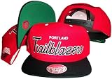 Portland Trailblazers Script Red/Black Two Tone Snapback Adjustable Plastic Snap Back Hat / Cap