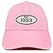 Trendy Apparel Shop Established 1953 Embroidered 65th Birthday Gift Pigment Dyed Washed Cotton Cap - Pink