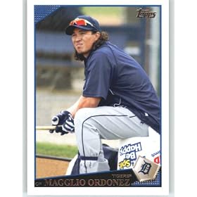 2009 Topps Baseball Card # 395 Magglio Ordonez - Detroit Tigers - Shipped In Protective Screwdown Display Case!