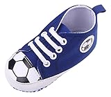 (コ-ランド) Co-land ベビースニーカー 赤ちゃんシューズ ファーストシューズ キャンバス 新生児靴 女の子 男の子 サッカー図案 男女児 フォーマル 出産祝い ブルー 13