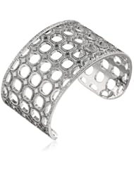 Rebecca "Seventies" Bronze White gold Glam Film Cuff Bracelet, 5"