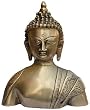 Buddha Head Brass Religious Statue Collectible 7.5 x 6.25 inches