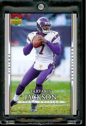 2007 Upper Deck First Edition #54 Tavaris Jackson Minnesota Vikings Football Card - Mint Condition - In Protective Display Case !