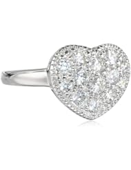 Sterling Silver Simulated Diamond Heart Ring