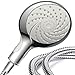 Hotel Spa Laguna 5-Setting 6 Inch Hand Held Rainfall Spiral Shower Head with Extra-Long Stretchable Stainless Steel Shower Hose