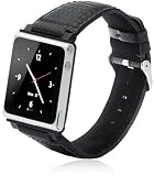 iWatchz BKALMBLKCRB Carbon Watch Wrist Strap for iPod Nano 6th Gen (Black Stitching)