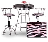 IMAGE OF Chrome Bar Table & 2 Chrome Adjustable 24