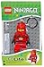 Lego Red Ninjago Key Light Clip On Keychain Figure