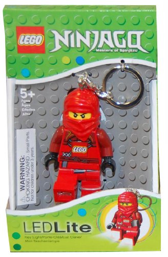 Lego Red Ninjago Key Light Clip On Keychain Figure