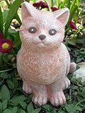 Eigenschaften Tiefes Kunsthandwerk GbR  / Tierfigur Steinfigur Katze klein sitzend terracotta