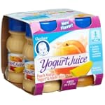 Gerber Yogurt Juice, Peach Mango Yogurt & Apple Juice, 4-Ounce Bottles (Pack of 6)