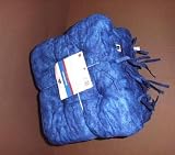 4er Set Sitzkissen, Stuhlkissen mit 4-Punkt-Steppung 36x36 cm, blau uni / marmoriert