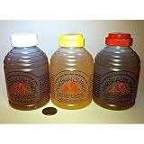 Honey 3 1lb Plastic Squeeze Skep Bottles - California Wildflower, Napa Valley Wildflower, Wild Blackberry