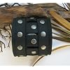 THE "BIKER" 3" WIDE AGED BLACK LEATHER WRISTBAND / CUFF